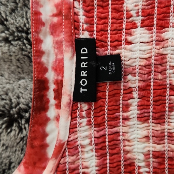 Torrid Size 2 A-Line Red Tie Dye Dress - Picture 3 of 4